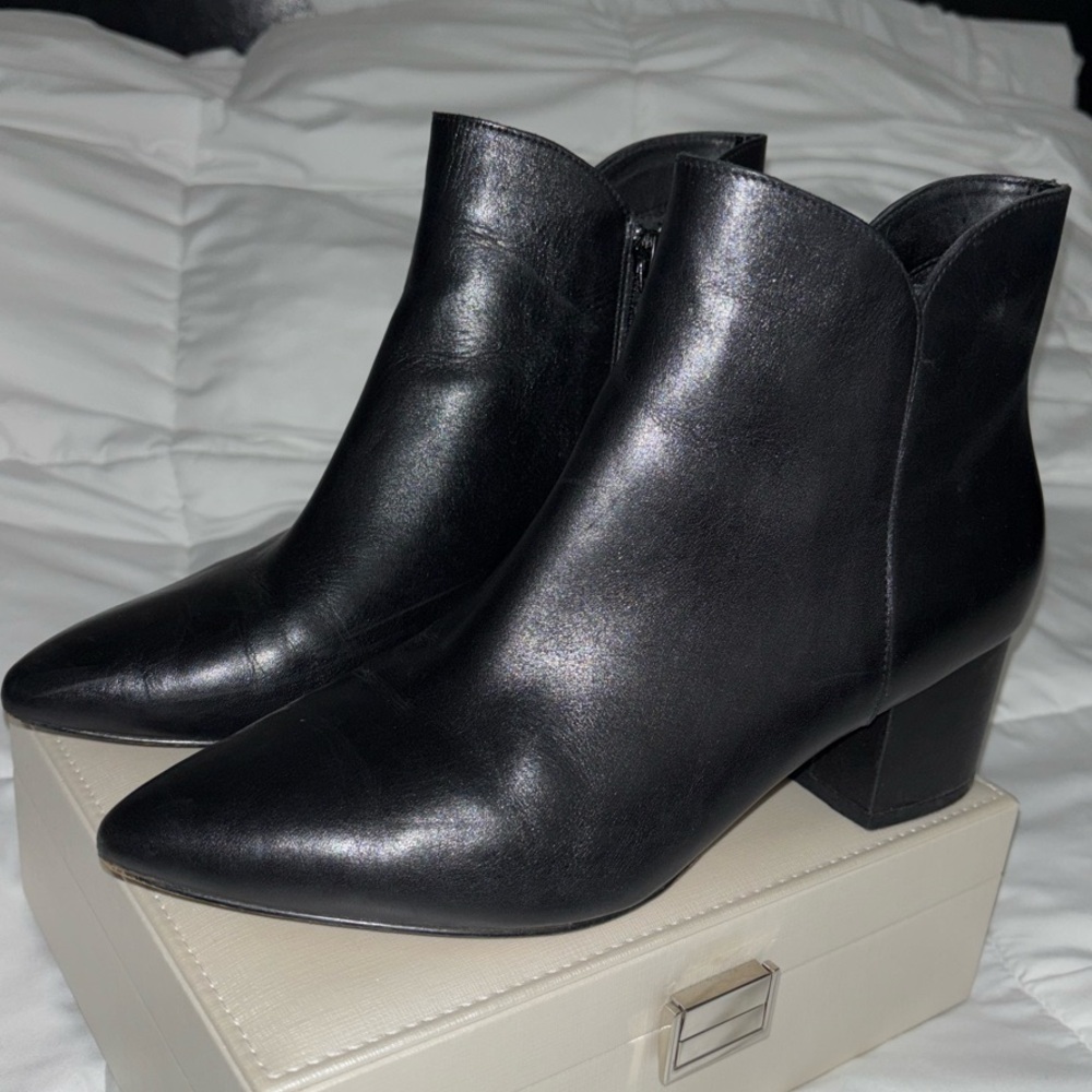 Chic Black Leather Ankle Boots